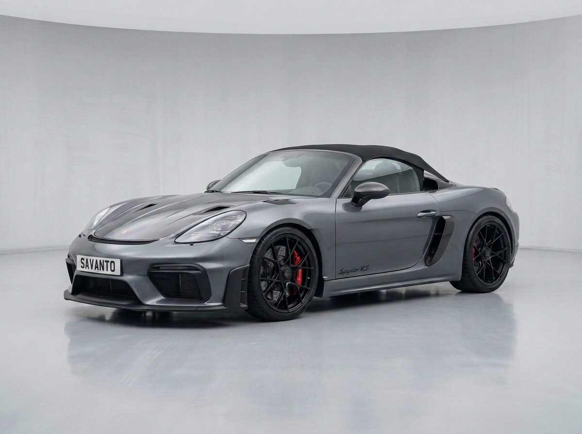 Porsche 718 Spyder — 4.0 RS Spyder PDK Euro 6 (s/s) 2dr — Vanadium Grey metallic, full Weissach package, PCCB ceramic brakes, front axle lift, over £30,000 of factory options