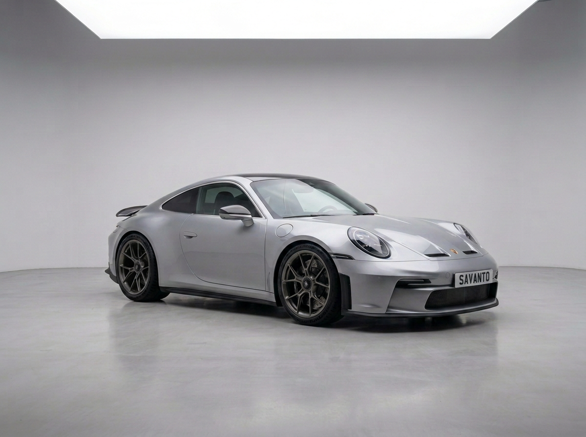 Porsche 911 — 4.0 992.2 GT3 Touring PDK — GT Silver metallic, black interior with contrast GT Silver stitching, Lightweight Package, PCCB in black high gloss, tinted HD Matrix LED, front axle lift