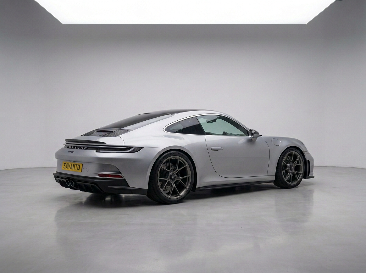 Porsche 911 — 4.0 992.2 GT3 Touring PDK — GT Silver metallic, black interior with contrast GT Silver stitching, Lightweight Package, PCCB in black high gloss, tinted HD Matrix LED, front axle lift