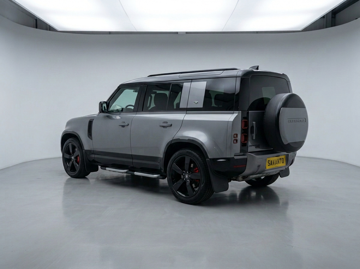 Land Rover Defender 110 — 3.0 P400 MHEV X Auto 4WD Euro 6 (s/s) 5dr — Eiger Grey metallic with full Ebony Windsor leather, high specification with factory upgrades, full JLR service history and extended JLR warranty
